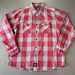 Dixxon Flannel Shirt Men XL Red Gray Plaid Fuego FR Flannel Flame Resistant Work